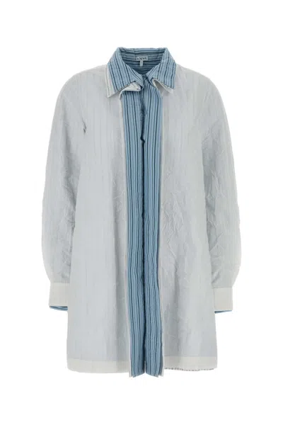 Loewe Cotton-blend Shirt Dress With Relaxed Tailoring In White
