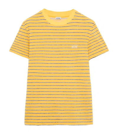 Loewe Cotton-blend Stripe T-shirt In Yellow
