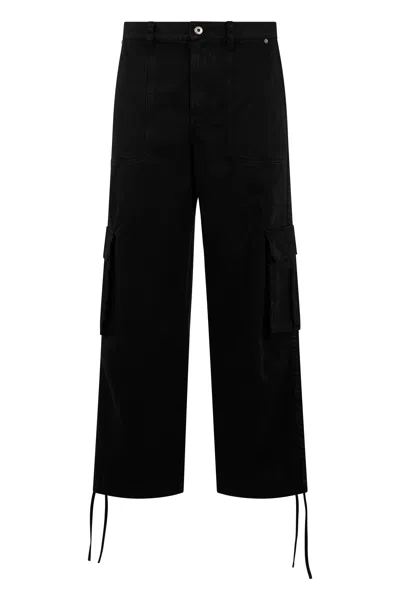 Loewe Cotton-blend Twill Straight-leg Cargo Pants In Black