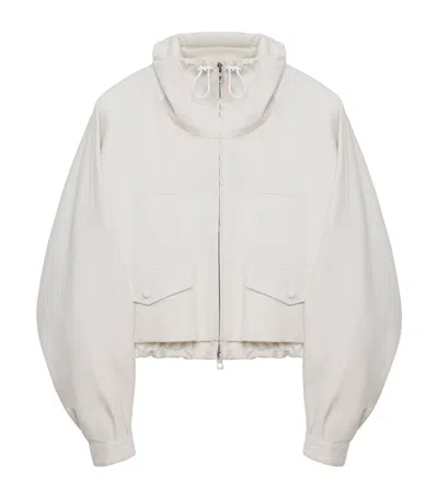 Loewe Cotton-silk Bomber Jacket In White
