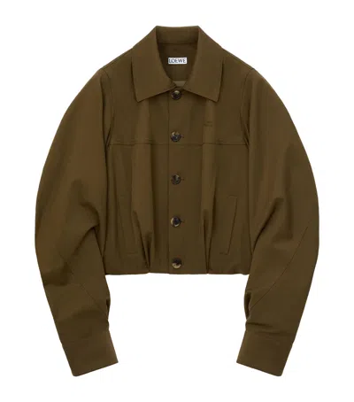 Loewe Cotton-silk Jacket In Green