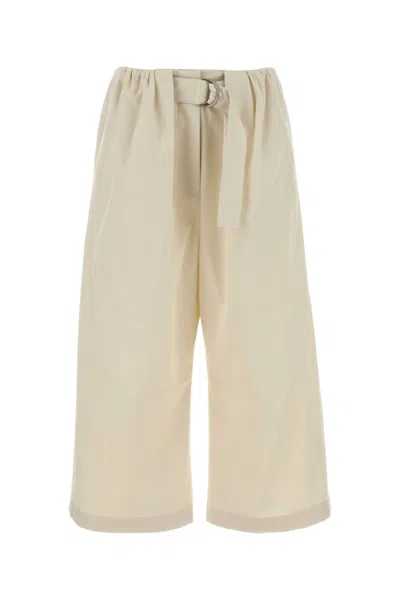 Loewe Ivory Relaxed Flat Front Pants In White