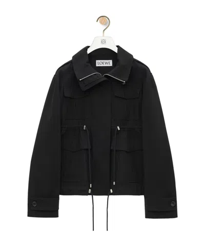 Loewe Cottton Parka In Black