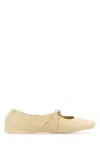 Loewe Cream Leather Ballet Flats In Nude