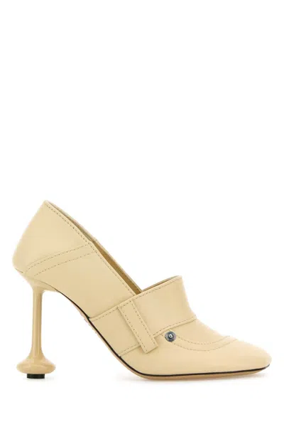 Loewe Cream Leather Toy Pumps In Nude