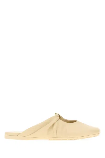 Loewe Cream Nappa Leather Pebble Ballerinas In Neutral