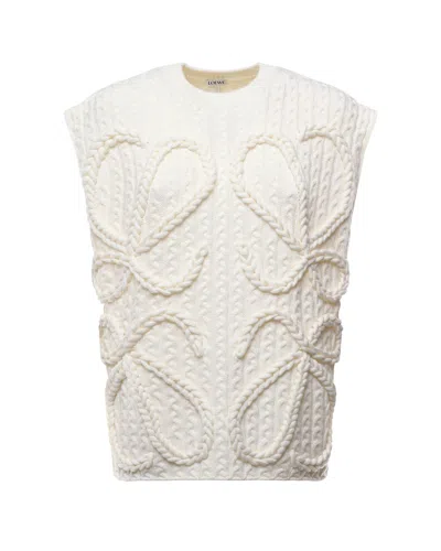 Loewe Cream Wool Vest In White
