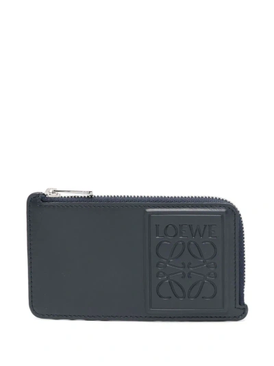 Loewe Credit Card Holder With Logo In Blue