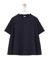 Loewe Cotton Crew Neck T-shirt With Flared Hem In Black