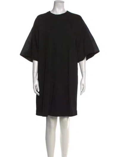 Pre-owned Loewe Crew Neck Knee-length Dress In Black
