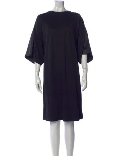 Pre-owned Loewe Crew Neck Knee-length Dress In Black