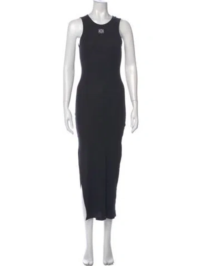 Pre-owned Loewe Crew Neck Long Dress In Black