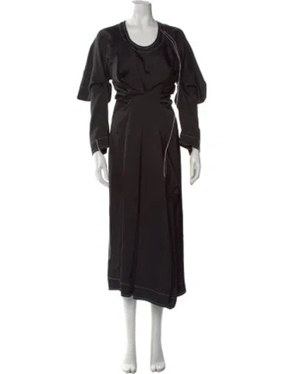 Pre-owned Loewe Crew Neck Long Dress In Black
