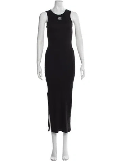 Pre-owned Loewe Crew Neck Long Dress In Black