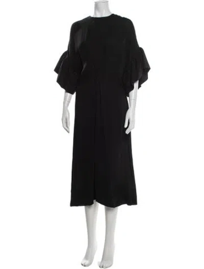 Pre-owned Loewe Crew Neck Long Dress In Black