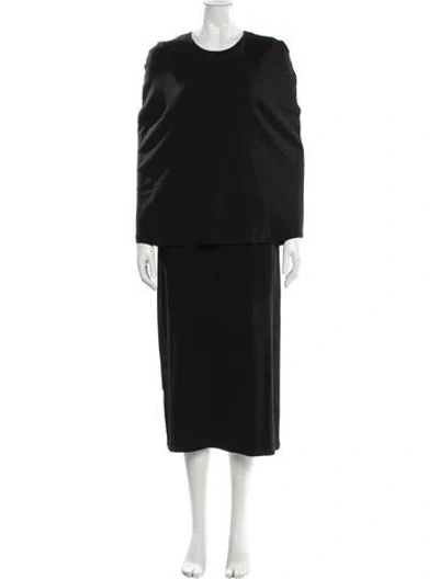 Pre-owned Loewe Crew Neck Long Dress In Black