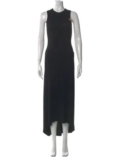 Pre-owned Loewe Crew Neck Long Dress In Black