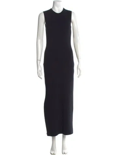Pre-owned Loewe Crew Neck Long Dress In Black