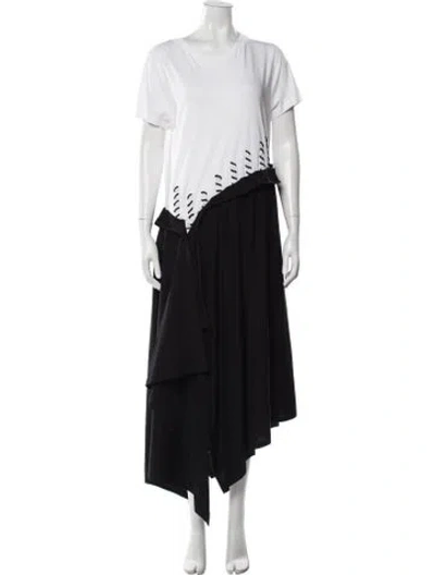 Pre-owned Loewe Crew Neck Long Dress In Black