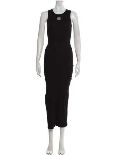 Pre-owned Loewe Crew Neck Long Dress In Black