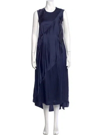 Pre-owned Loewe Crew Neck Long Dress In Blue