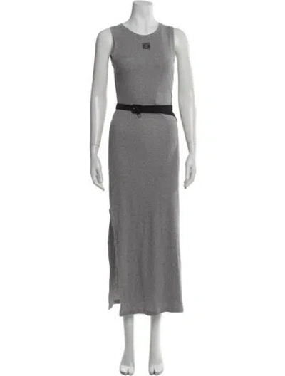 Pre-owned Loewe Crew Neck Long Dress In Gray