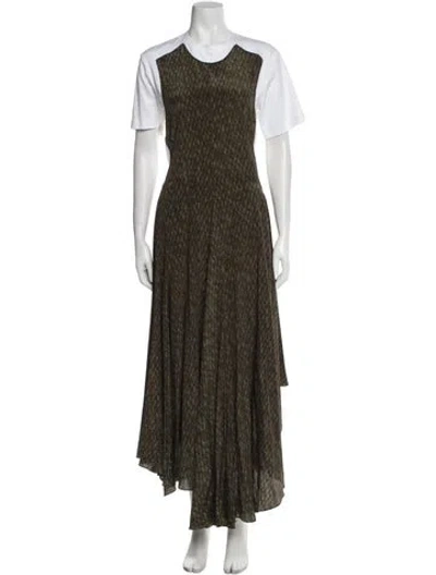 Pre-owned Loewe Crew Neck Long Dress In Green
