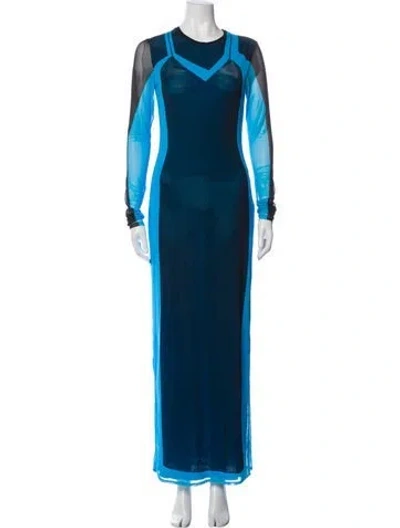 Pre-owned Loewe Crew Neck Long Dress W/ Tags In Blue