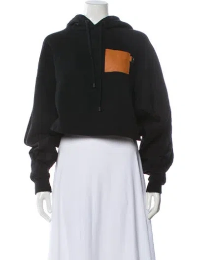 Pre-owned Loewe Crew Neck Long Sleeve Hoodie In Black