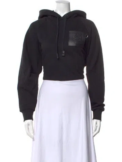 Pre-owned Loewe Crew Neck Long Sleeve Hoodie In Black