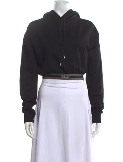 Pre-owned Loewe Crew Neck Long Sleeve Hoodie In Black