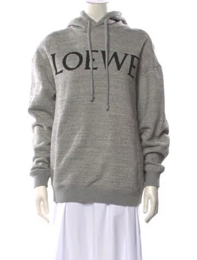 Pre-owned Loewe Crew Neck Long Sleeve Hoodie In Gray