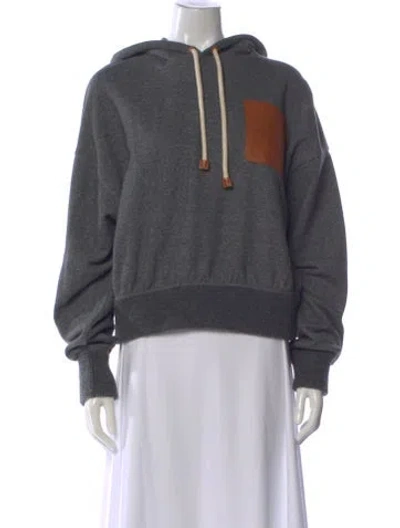 Pre-owned Loewe Crew Neck Long Sleeve Hoodie In Gray