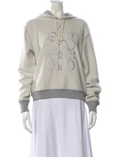 Pre-owned Loewe Crew Neck Long Sleeve Hoodie In Gray
