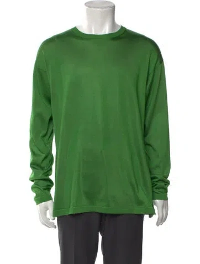 Pre-owned Loewe Crew Neck Long Sleeve Pullover In Green
