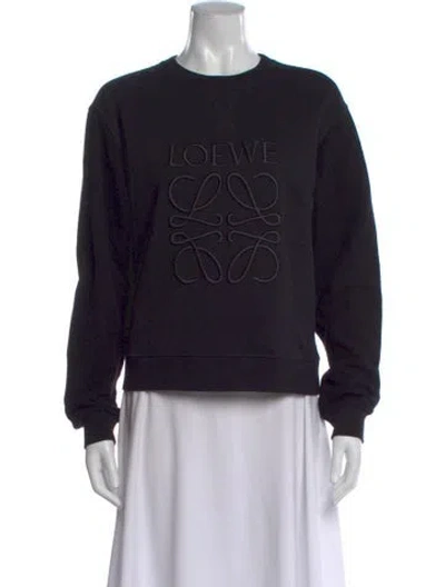 Pre-owned Loewe Crew Neck Long Sleeve Sweatshirt In Black