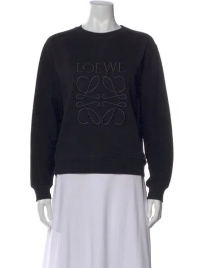 Pre-owned Loewe Crew Neck Long Sleeve Sweatshirt In Black