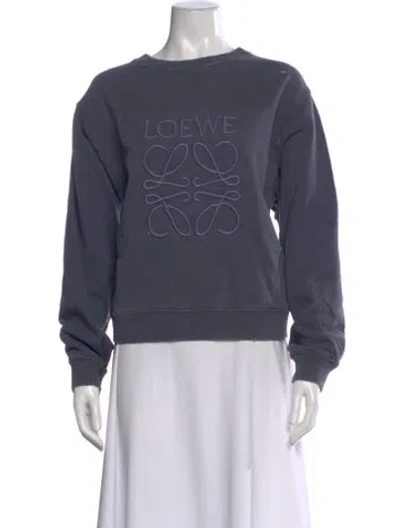 Pre-owned Loewe Crew Neck Long Sleeve Sweatshirt In Blue