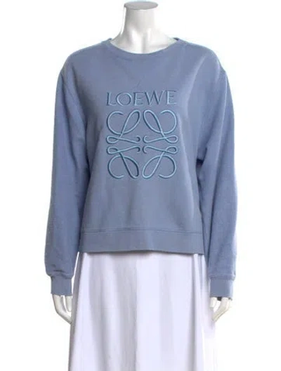 Pre-owned Loewe Crew Neck Long Sleeve Sweatshirt In Blue
