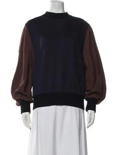 Pre-owned Loewe Crew Neck Long Sleeve Sweatshirt In Blue