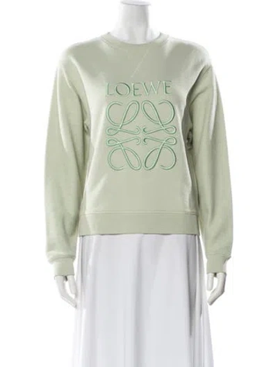 Pre-owned Loewe Crew Neck Long Sleeve Sweatshirt In Green