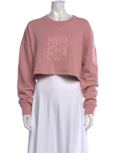 Pre-owned Loewe Crew Neck Long Sleeve Sweatshirt In Pink
