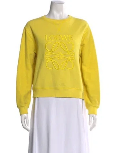 Pre-owned Loewe Crew Neck Long Sleeve Sweatshirt In Yellow
