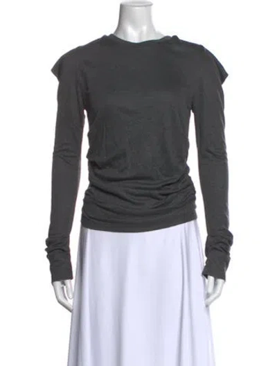 Pre-owned Loewe Crew Neck Long Sleeve Top In Gray