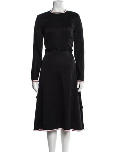 Pre-owned Loewe Crew Neck Midi Length Dress In Black