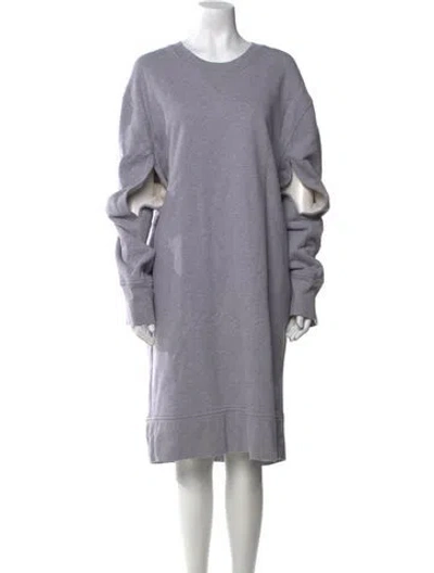 Pre-owned Loewe Crew Neck Midi Length Dress In Gray