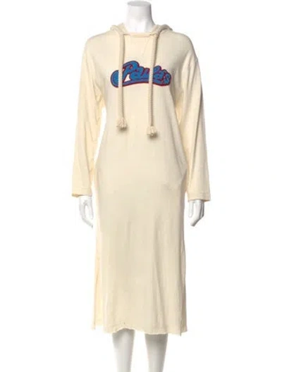 Pre-owned Loewe Crew Neck Midi Length Dress In Neutral