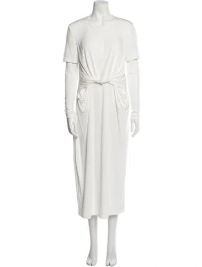Pre-owned Loewe Crew Neck Midi Length Dress In Neutral