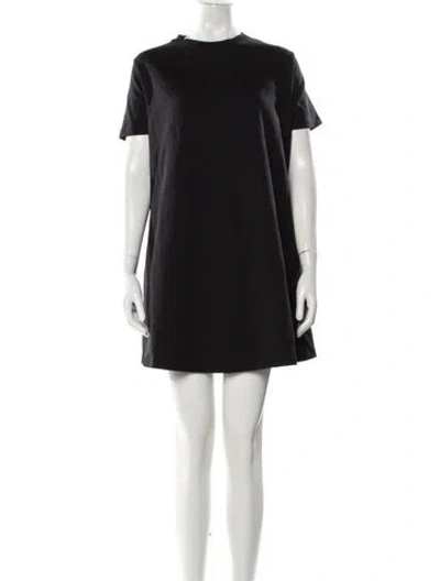 Pre-owned Loewe Crew Neck Mini Dress In Black