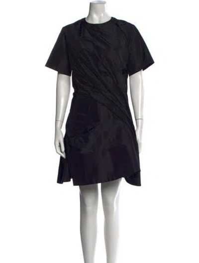 Pre-owned Loewe Crew Neck Mini Dress In Black